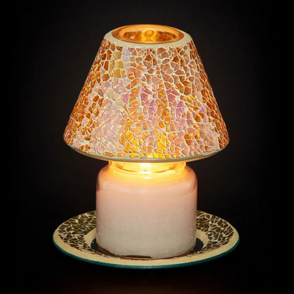 Yankee Candle Glam Mosaic Gold Small Shade & Tray Set Extra Image 2